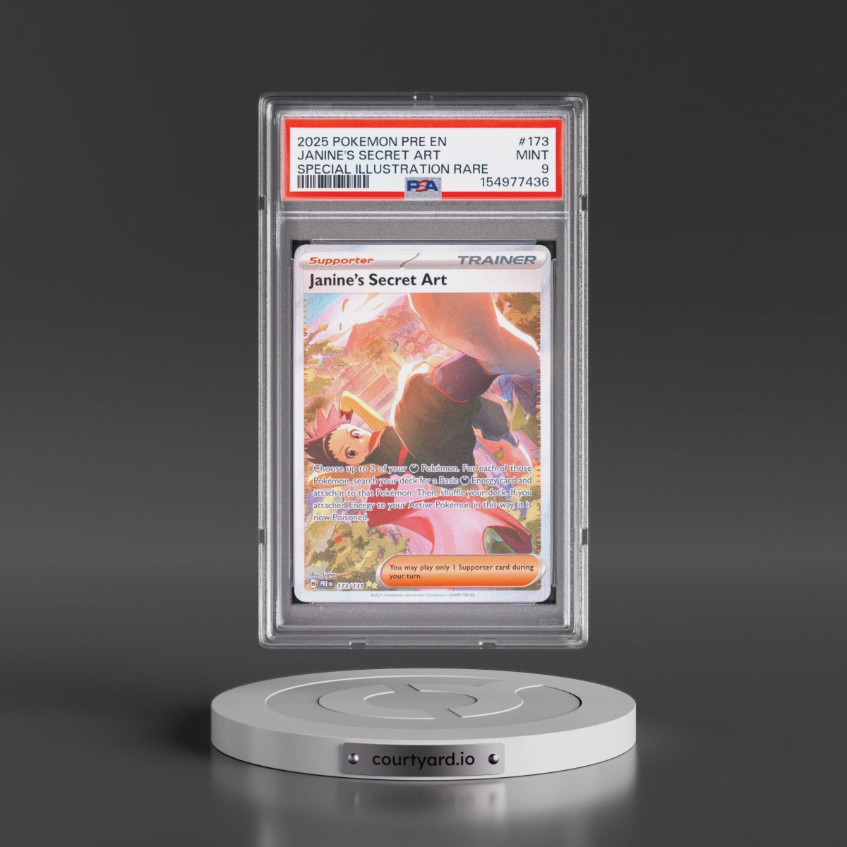 2025 Pokémon Pre EN-Prismatic Evolutions #173 Janine's Secret Art - Special Illustration Rare (PSA 9 MINT)