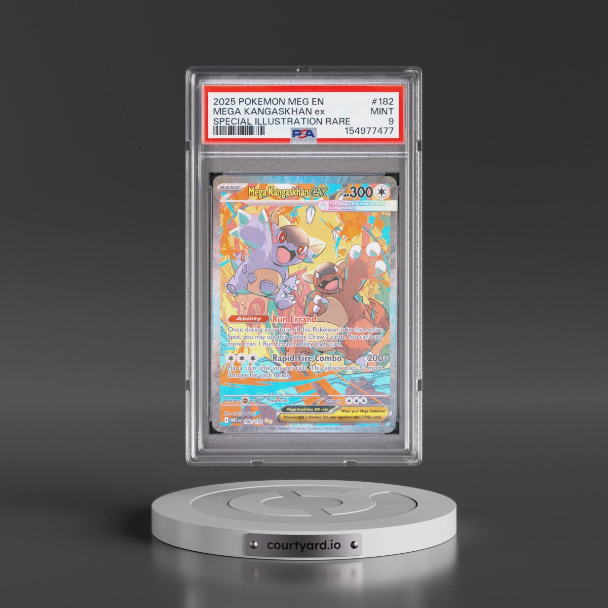 2025 Pokémon Meg EN-Mega Evolution #182 Mega Kangaskhan EX - Holo Special Illustration Rare (PSA 9 MINT)