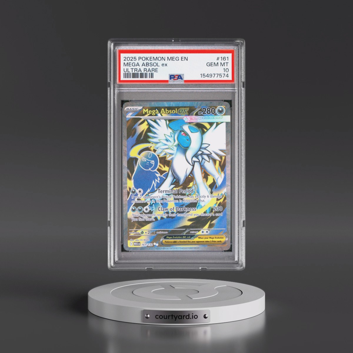 2025 Pokémon Meg EN-Mega Evolution #161 Mega Absol EX - Holo Ultra Rare (PSA 10 GEM MINT)