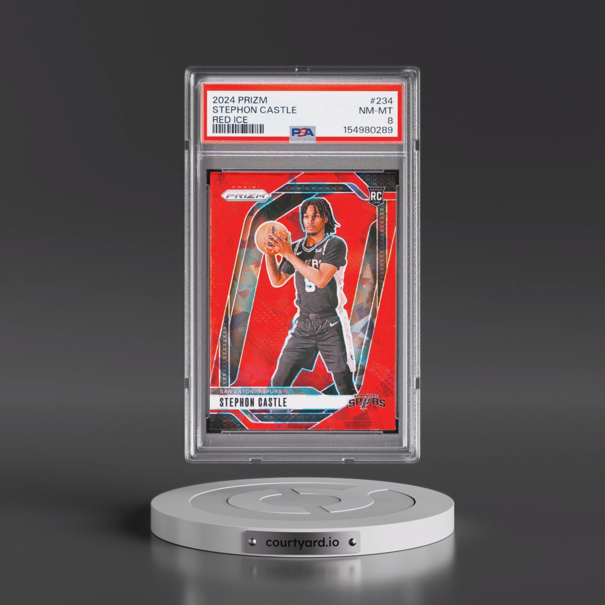 2024 Panini Prizm #234 Stephon Castle - Red Ice (PSA 8 NM-MT)