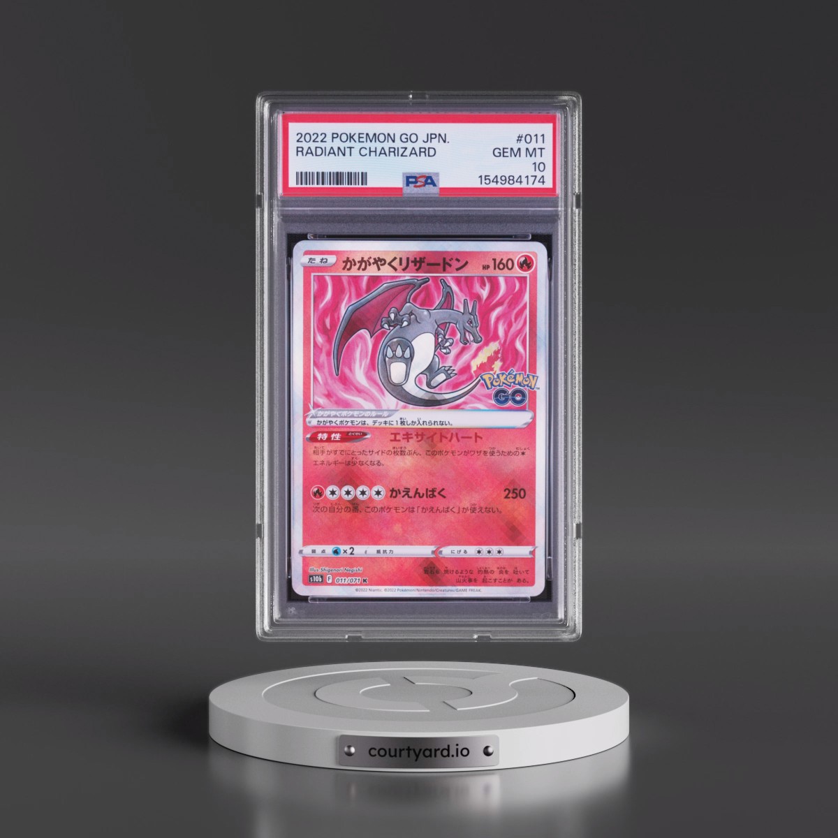 2022 Pokémon Go #011 Radiant Charizard - Holo (PSA 10 GEM MINT)