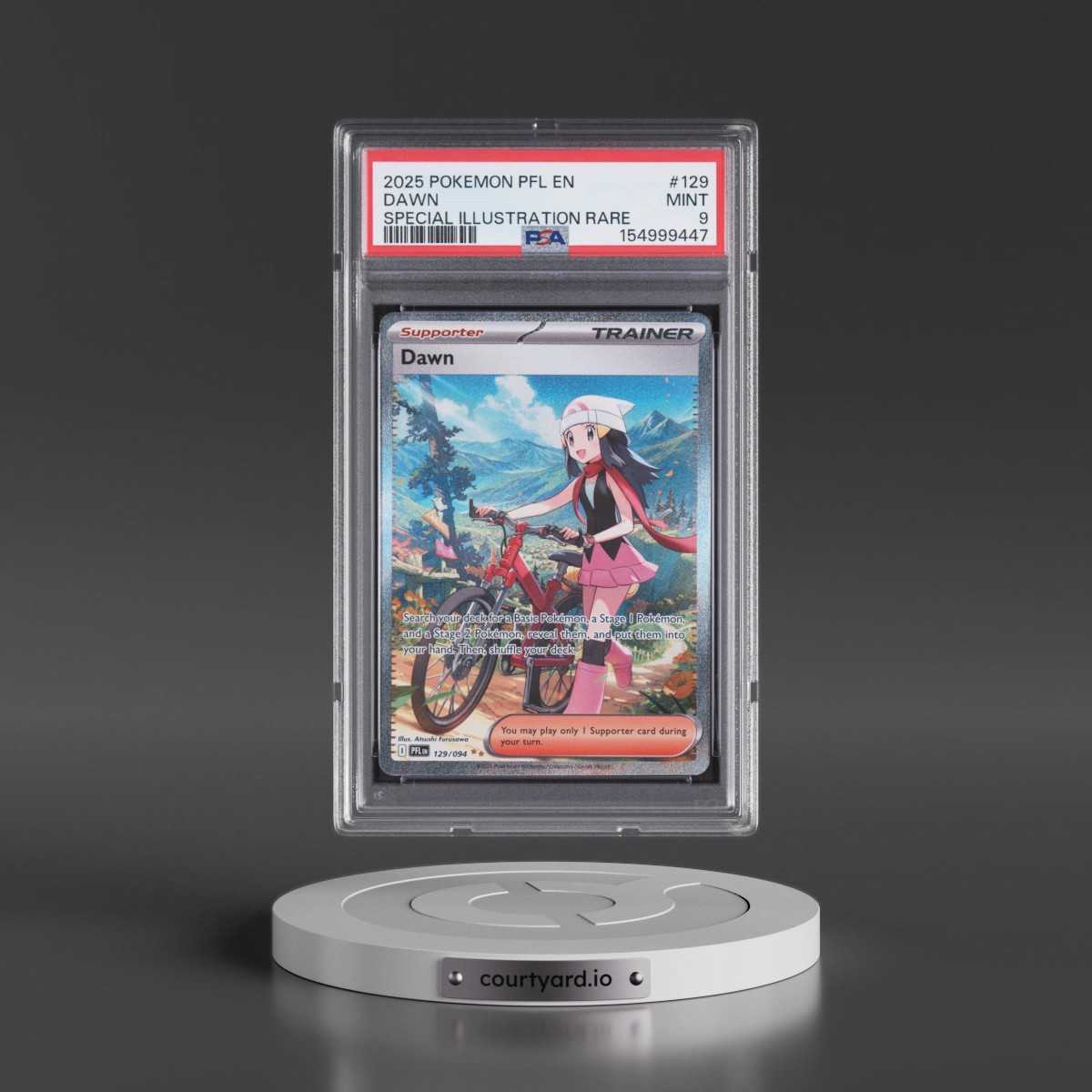 2025 Pokémon Pfl EN-Phantasmal Flames #129 Dawn - Special Illustration Rare (PSA 9 MINT)