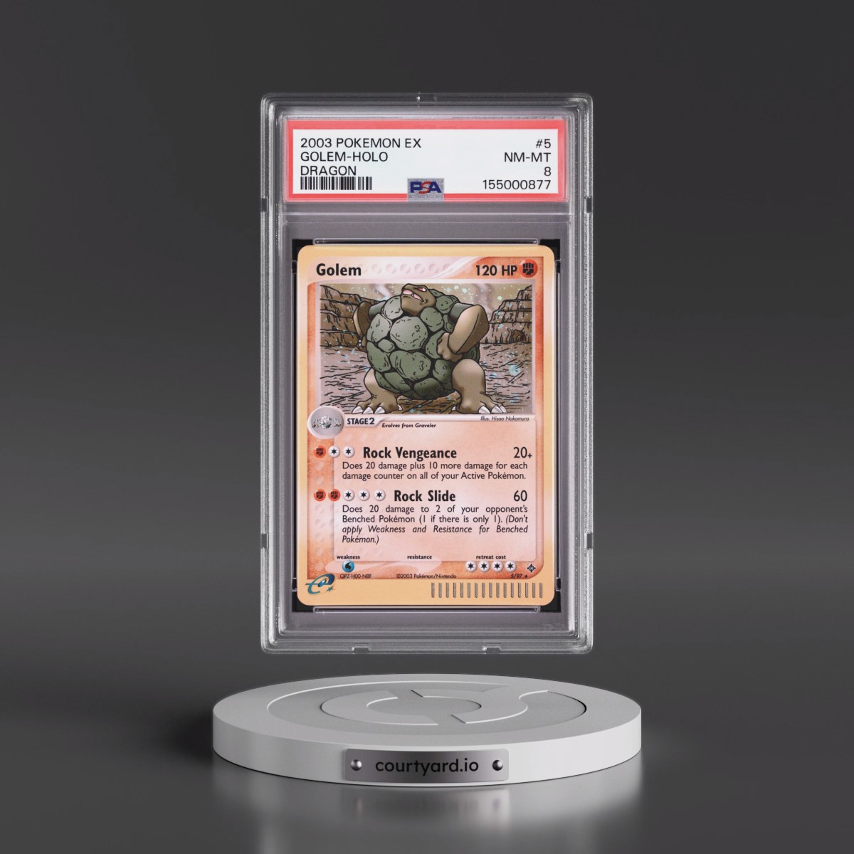 2003 Pokémon EX Dragon #5 Golem - Holo (PSA 8 NM-MT)