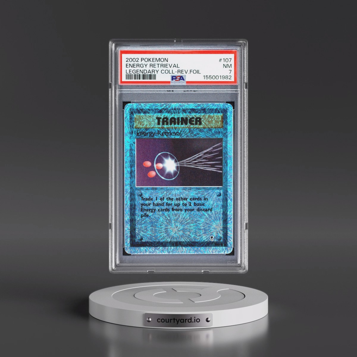 2002 Pokémon Legendary Collection #107 Energy Retrieval - Reverse Foil (PSA 7 NM)
