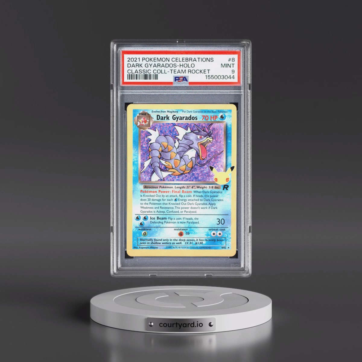 2021 Pokémon Celebrations Classic Collection #8 Dark Gyarados - Holo (PSA 9 MINT)