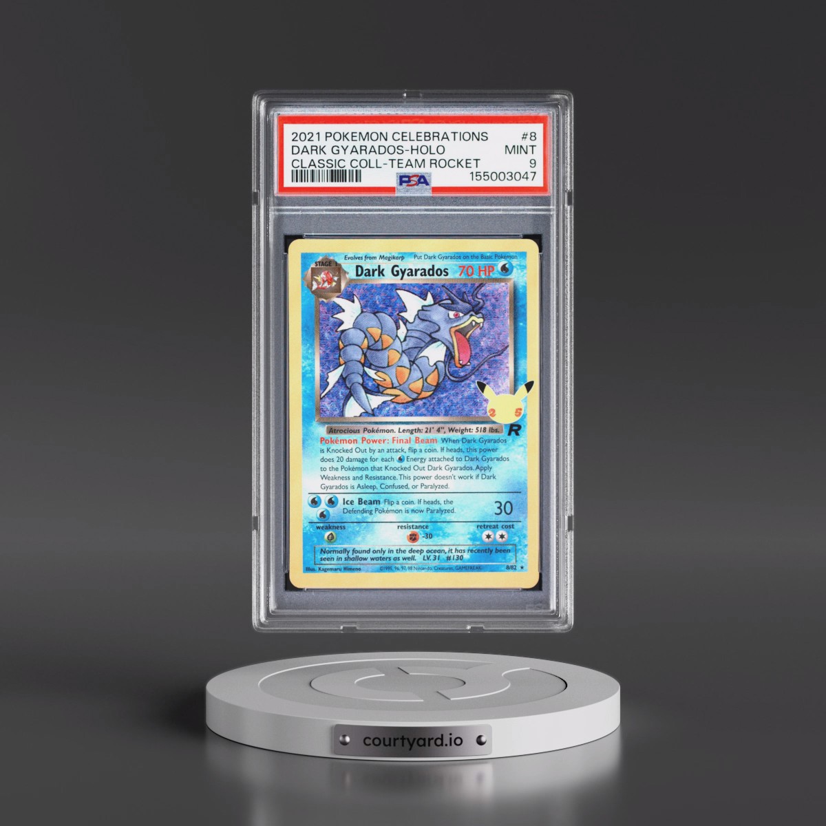 2021 Pokémon Celebrations Classic Collection #8 Dark Gyarados - Holo (PSA 9 MINT)
