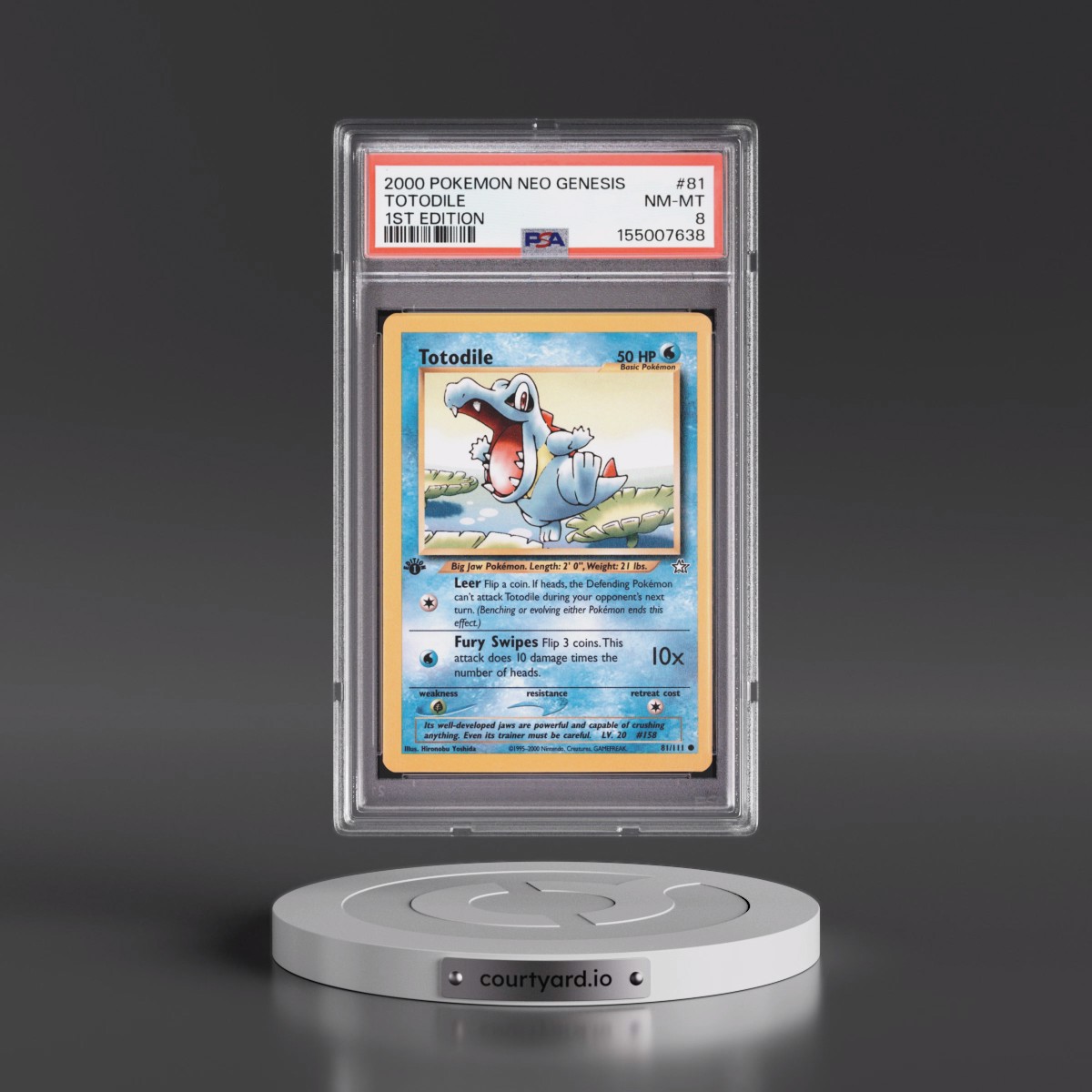 2000 Pokémon Neo Genesis #81 Totodile - 1st Edition (PSA 8 NM-MT)