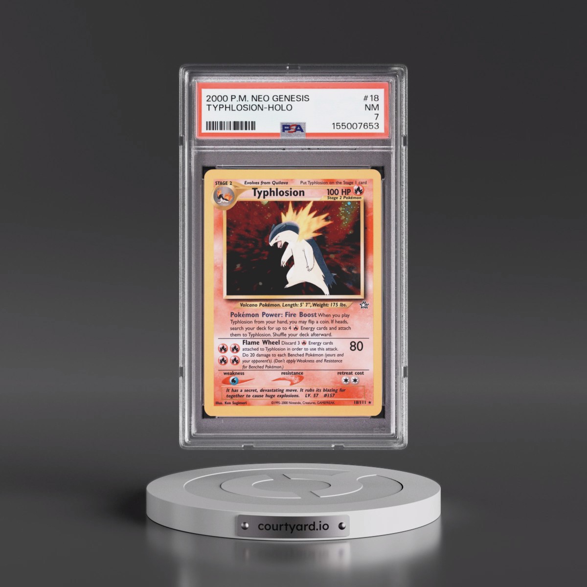 2000 Pokémon Neo Genesis #18 Typhlosion - Holo (PSA 7 NM)