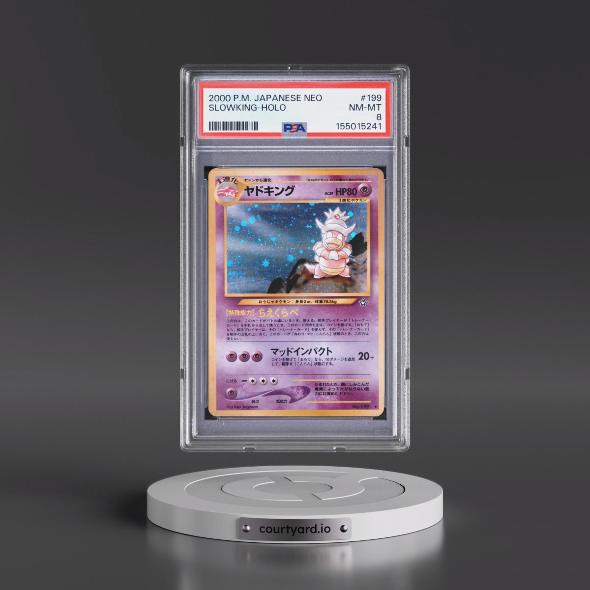 2000 Pokémon Neo Slowking - Holo #199 PSA 8