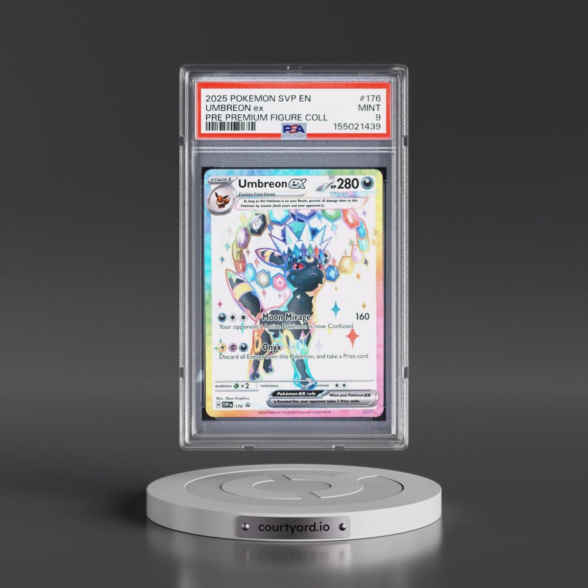 2025 Pokémon Svp EN-SV Black Star Promo #176 Umbreon EX - Holo Prismatic Evolutions Premium Figure Collection (PSA 9 MINT)