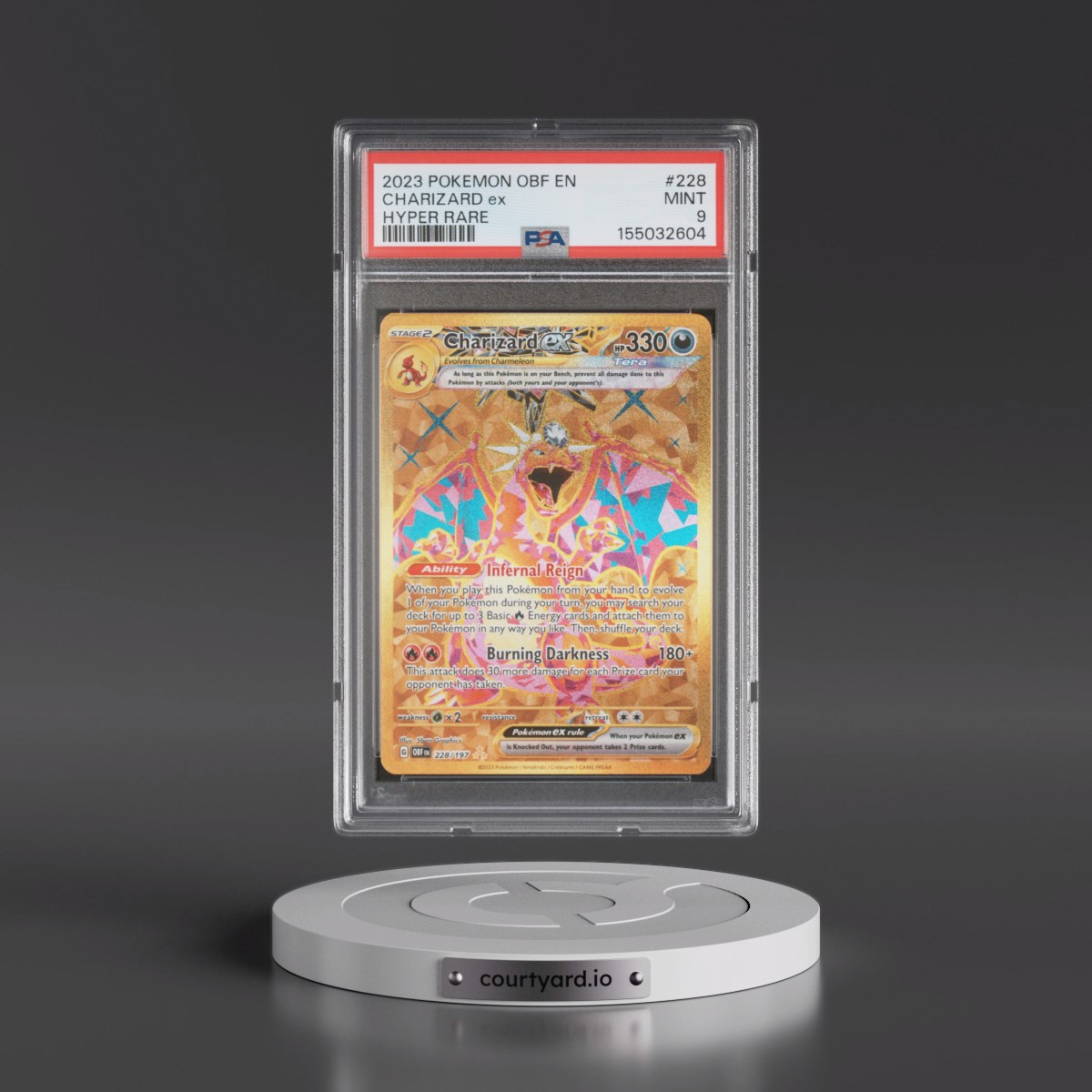 2023 Pokémon Obf EN-Obsidian Flames #228 Charizard EX - Holo Hyper Rare (PSA 9 MINT)