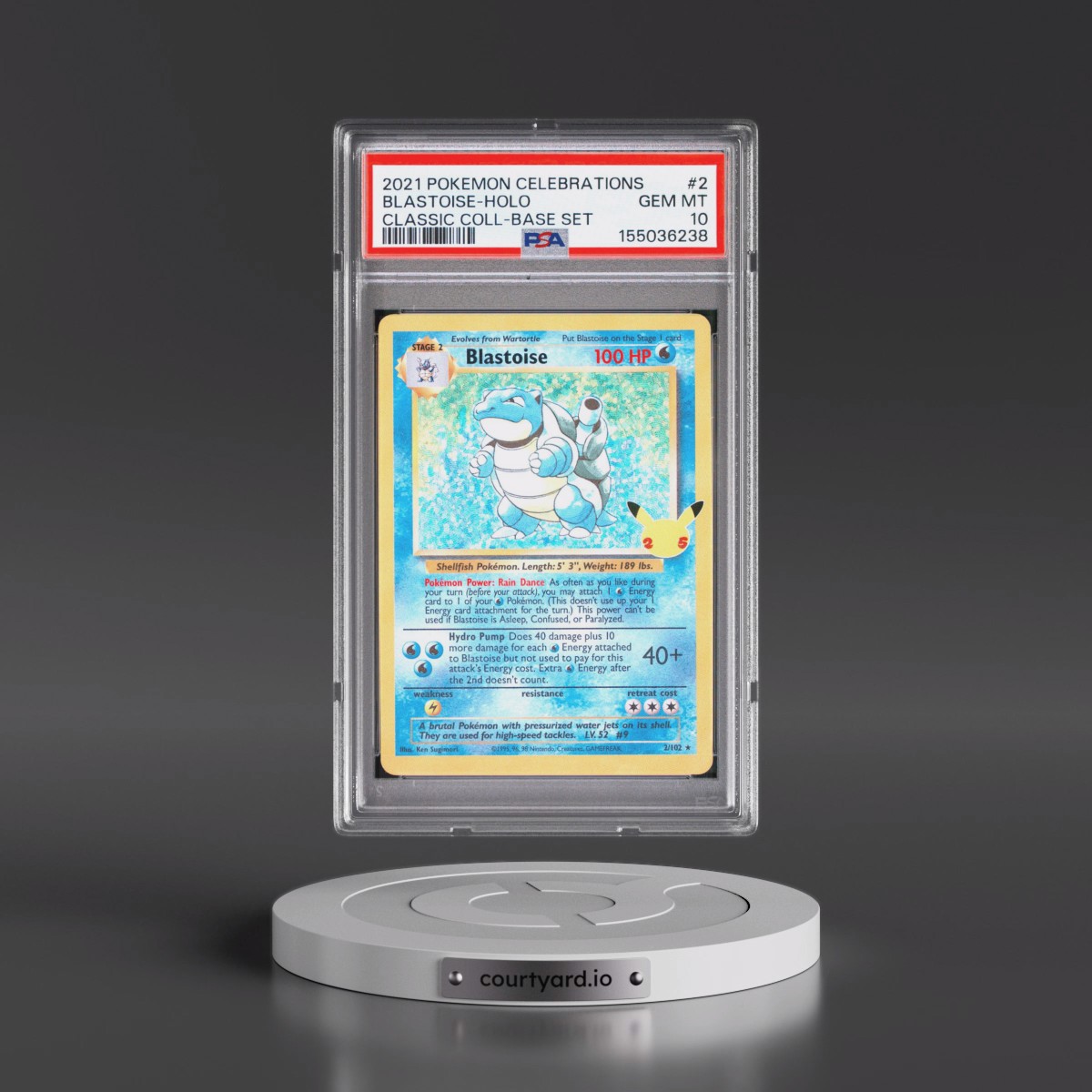 2021 Pokémon Celebrations Classic Collection #2 Blastoise - Holo (PSA 10 GEM MINT)