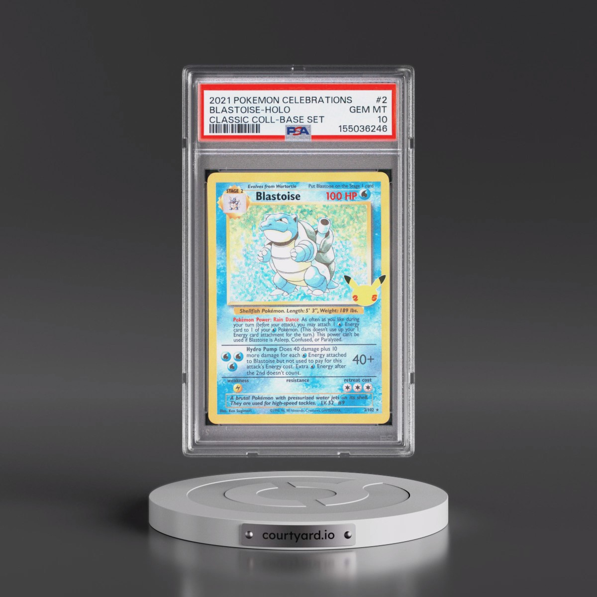 2021 Pokémon Celebrations Classic Collection #2 Blastoise - Holo (PSA 10 GEM MINT)