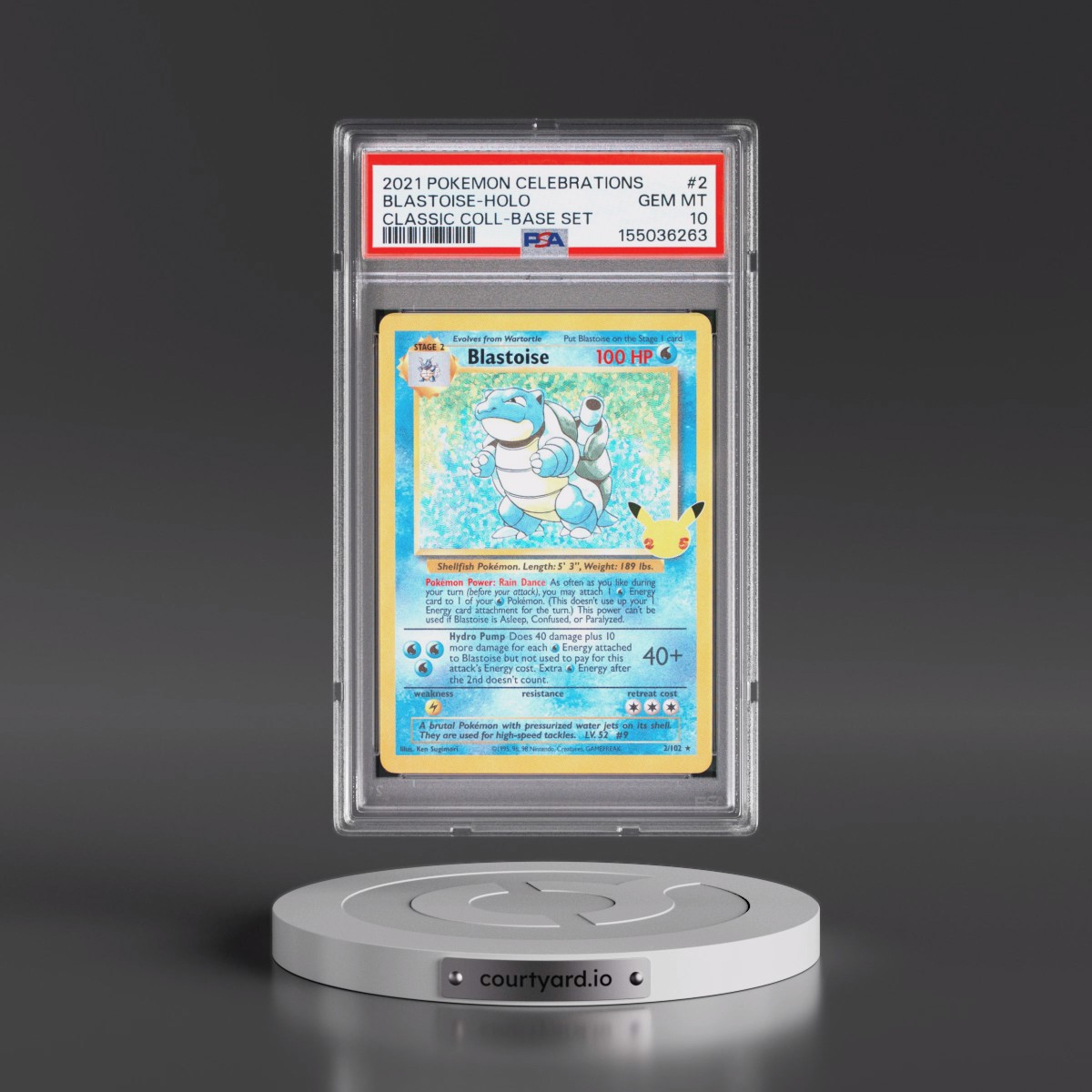 2021 Pokémon Celebrations Classic Collection #2 Blastoise - Holo (PSA 10 GEM MINT)