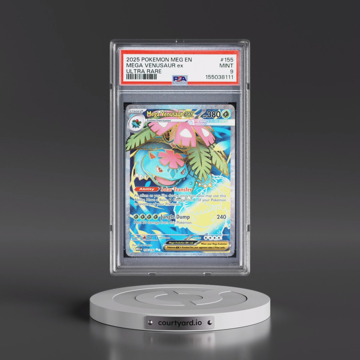 2025 Pokémon Meg EN-Mega Evolution #155 Mega Venusaur EX - Holo Ultra Rare (PSA 9 MINT)