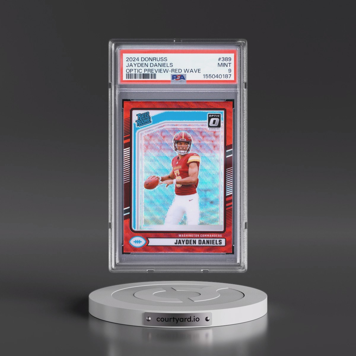 2024 Panini Donruss #389 Jayden Daniels - Optic Preview-Red Wave (PSA 9 MINT)