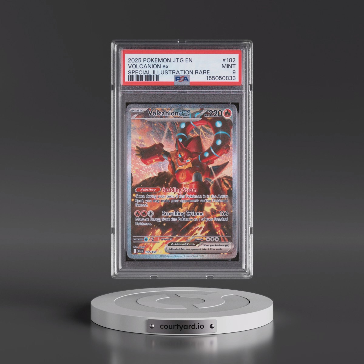 2025 Pokémon Jtg EN-Journey Together #182 Volcanion EX - Holo Special Illustration Rare (PSA 9 MINT)