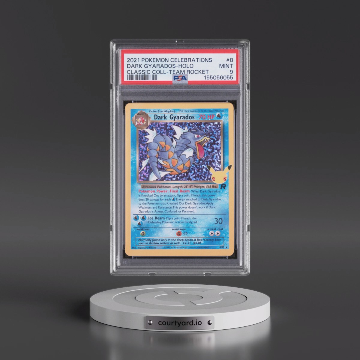 2021 Pokémon Celebrations Classic Collection #8 Dark Gyarados - Holo (PSA 9 MINT)