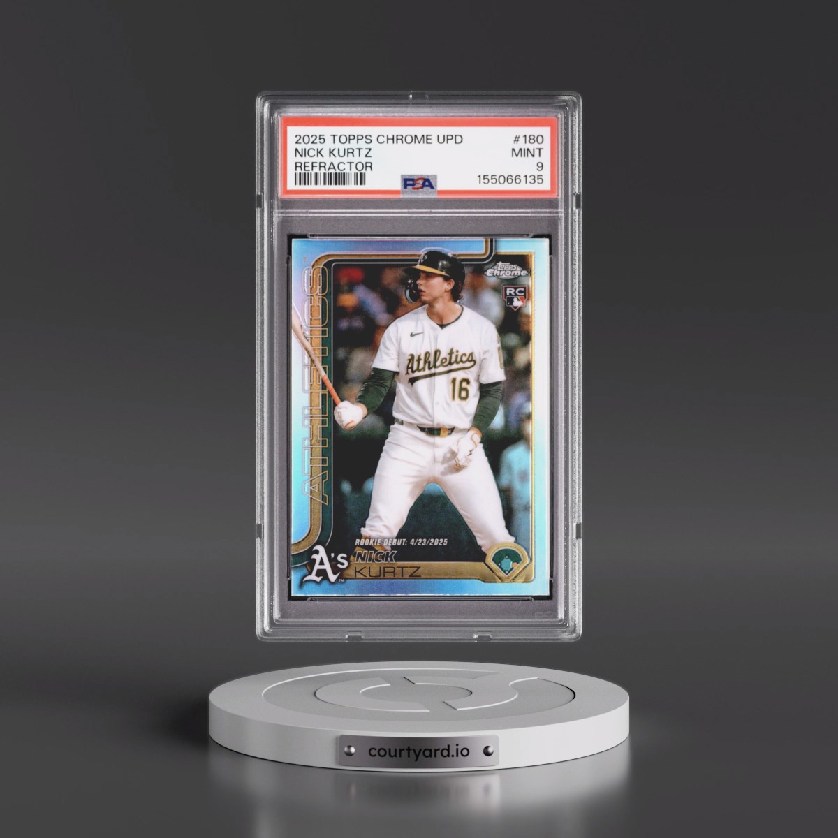 2025 Topps Chrome Update #180 Nick Kurtz - Refractor (PSA 9 MINT)