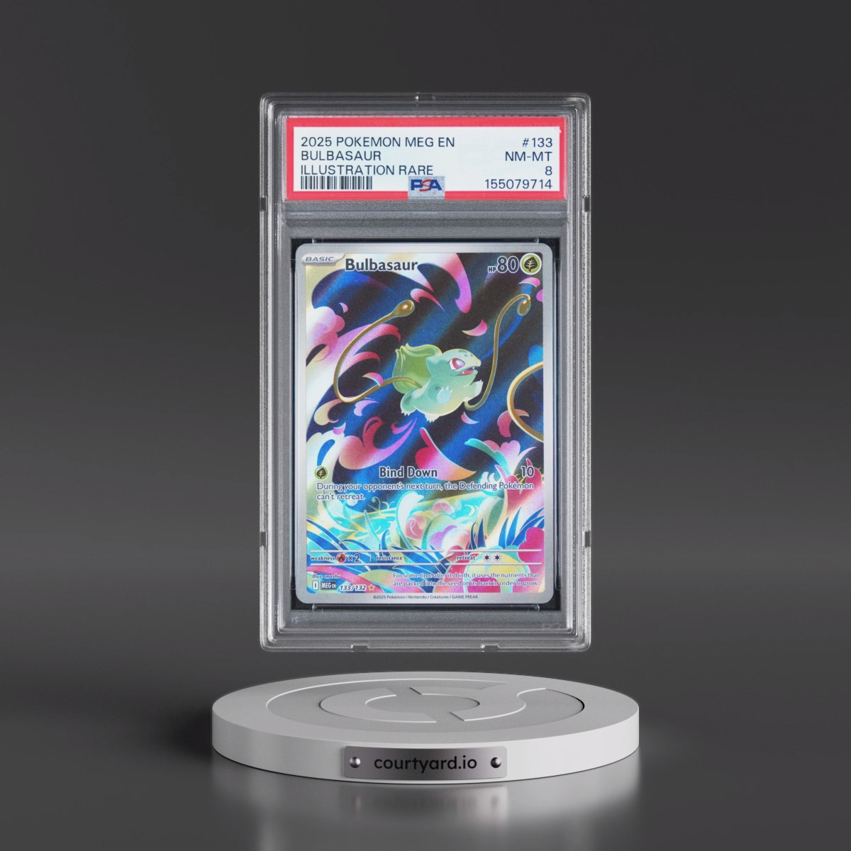 2025 Pokémon Meg EN-Mega Evolution #133 Bulbasaur - Illustration Rare (PSA 8 NM-MT)