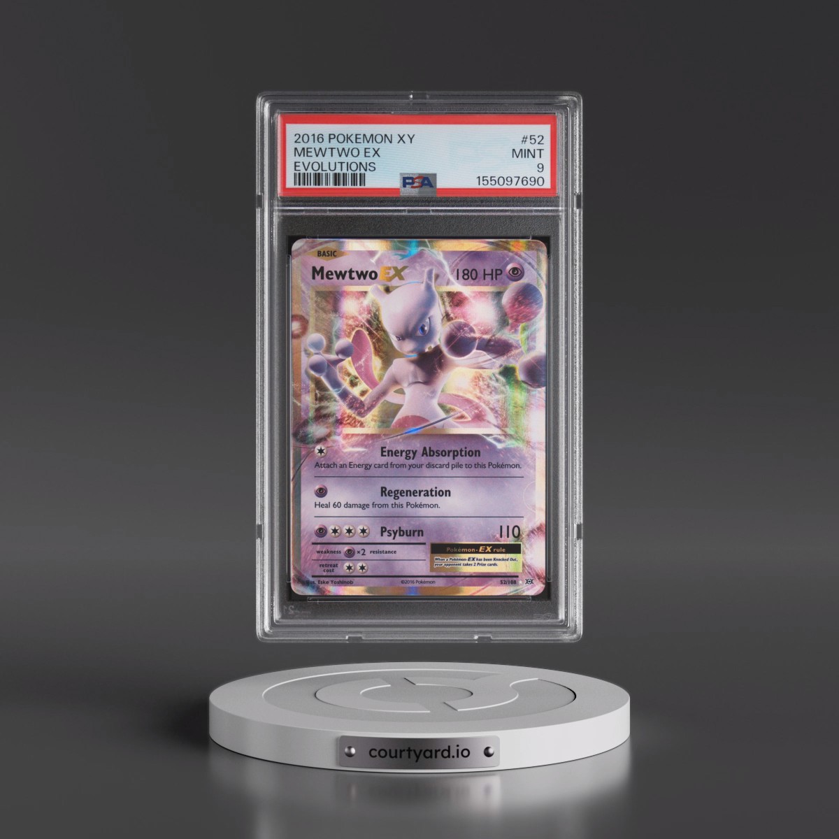 2016 Pokémon XY Evolutions #52 Mewtwo EX - Holo (PSA 9 MINT)