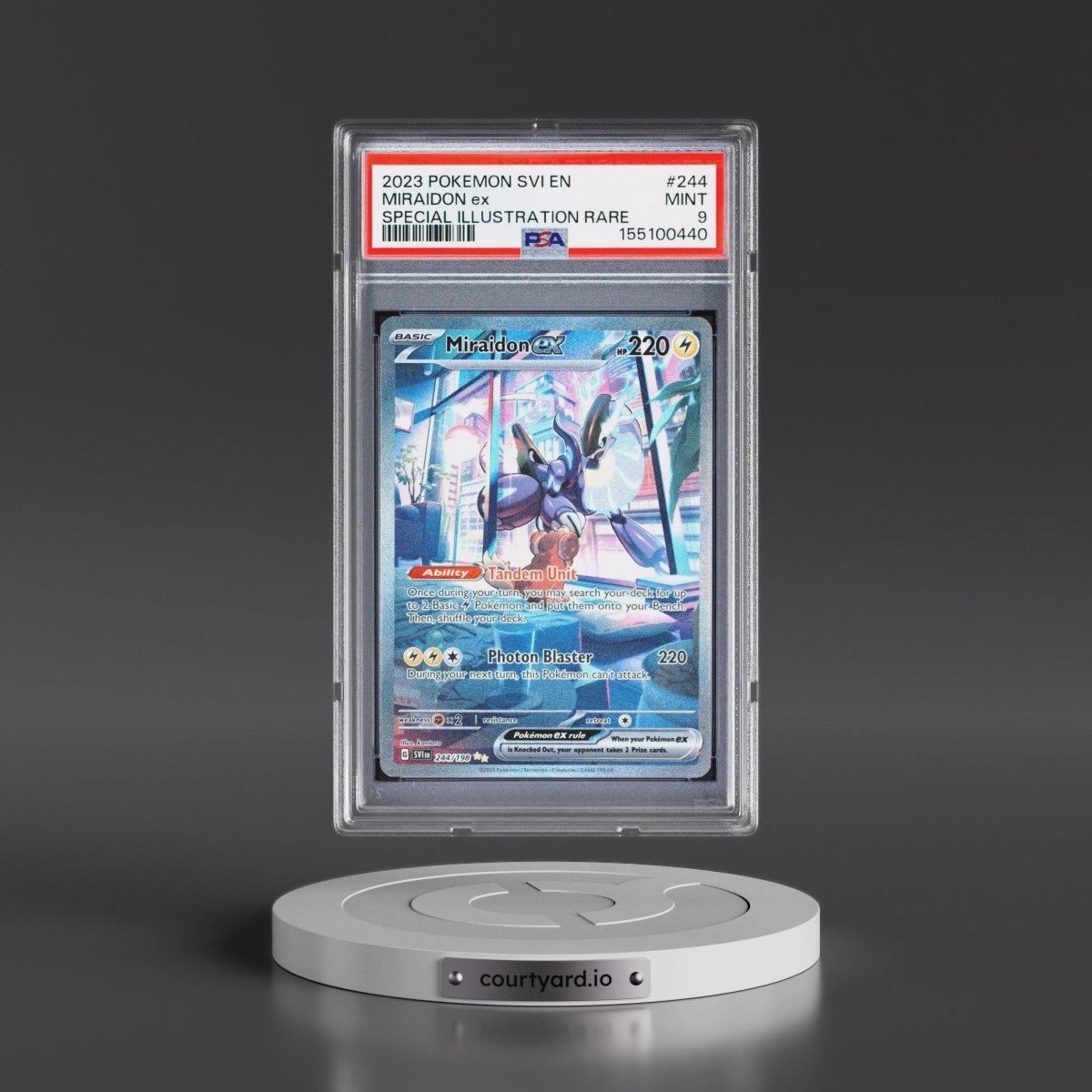 2023 Pokémon Svi EN-Scarlet & Violet #244 Miraidon EX - Holo Special Illustration Rare (PSA 9 MINT)