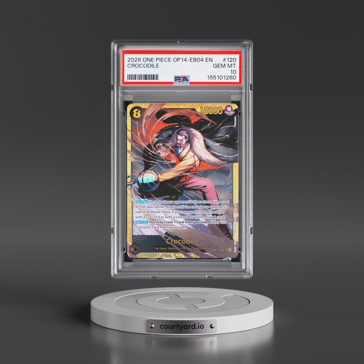 2026 One Piece OP14-EB04-the Azure Sea's Seven #120 Crocodile (PSA 10 GEM MINT)