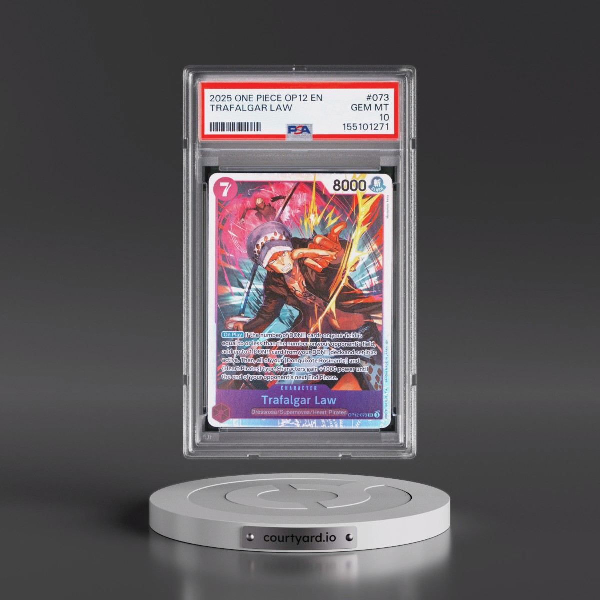 2025 One Piece OP12-Legacy of the Master #073 Trafalgar Law (PSA 10 GEM MINT)