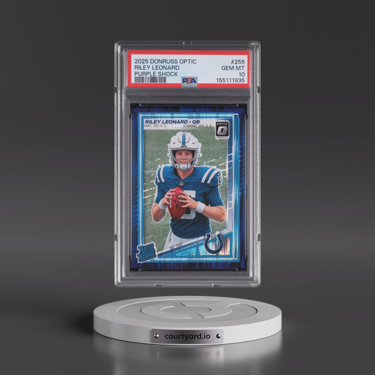 2025 Panini Donruss Optic Riley Leonard - Purple Shock #255 PSA 10