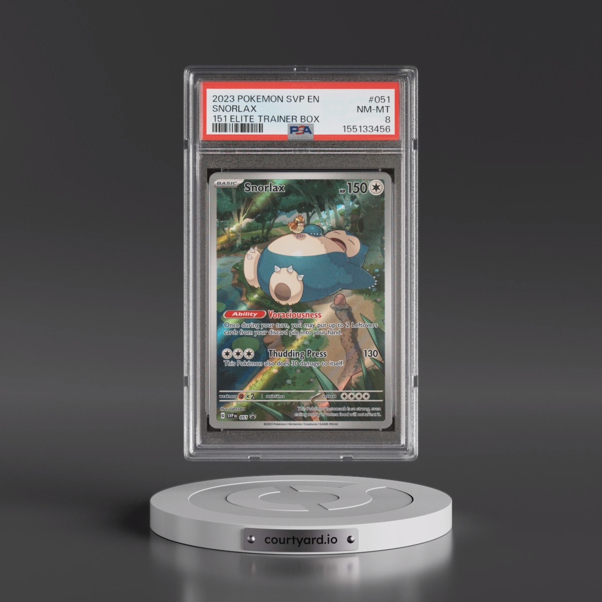 2023 Pokémon Svp EN-SV Black Star Promo #051 Snorlax - 151 Elite Trainer Box (PSA 8 NM-MT)