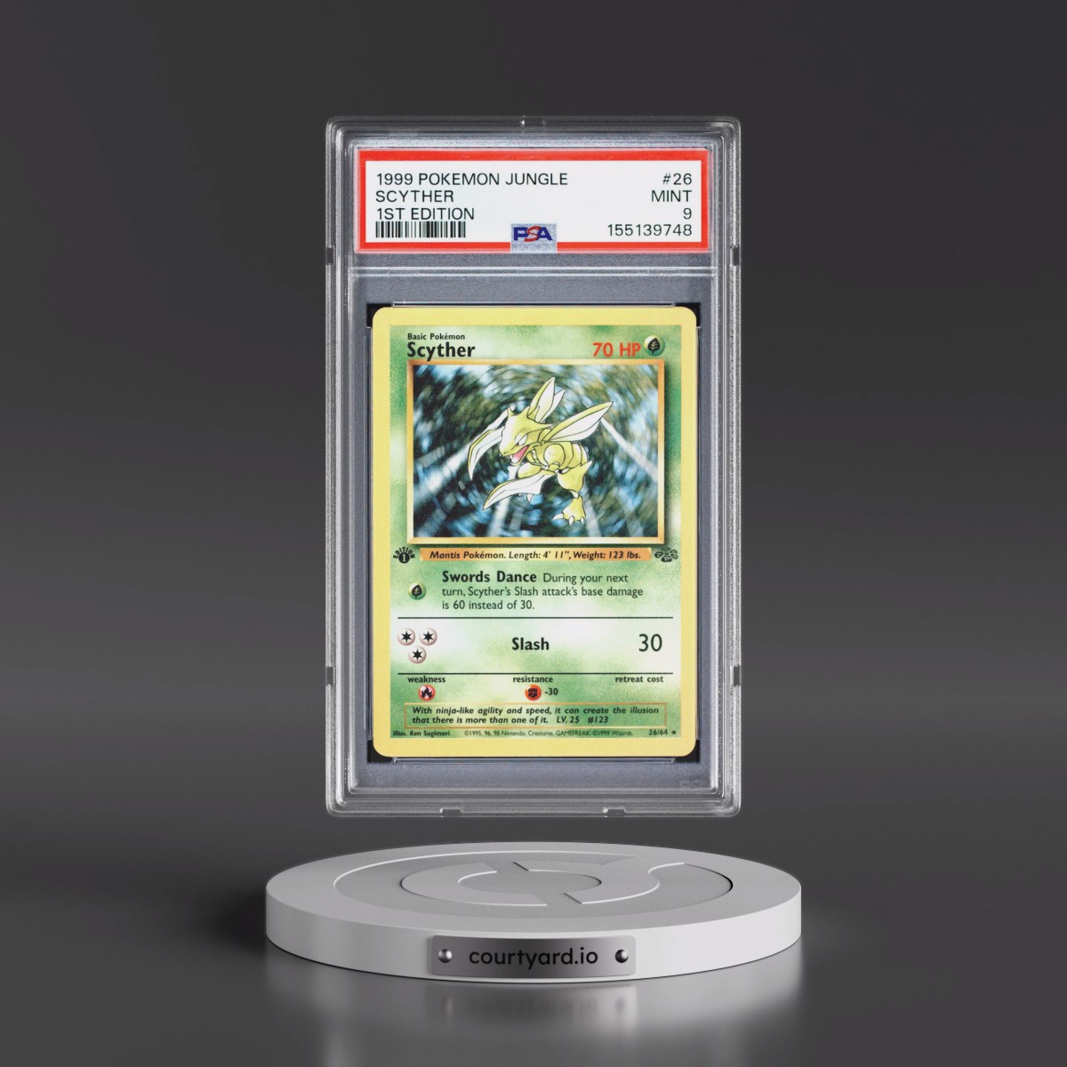 1999 Pokémon Jungle #26 Scyther - 1st Edition (PSA 9 MINT)