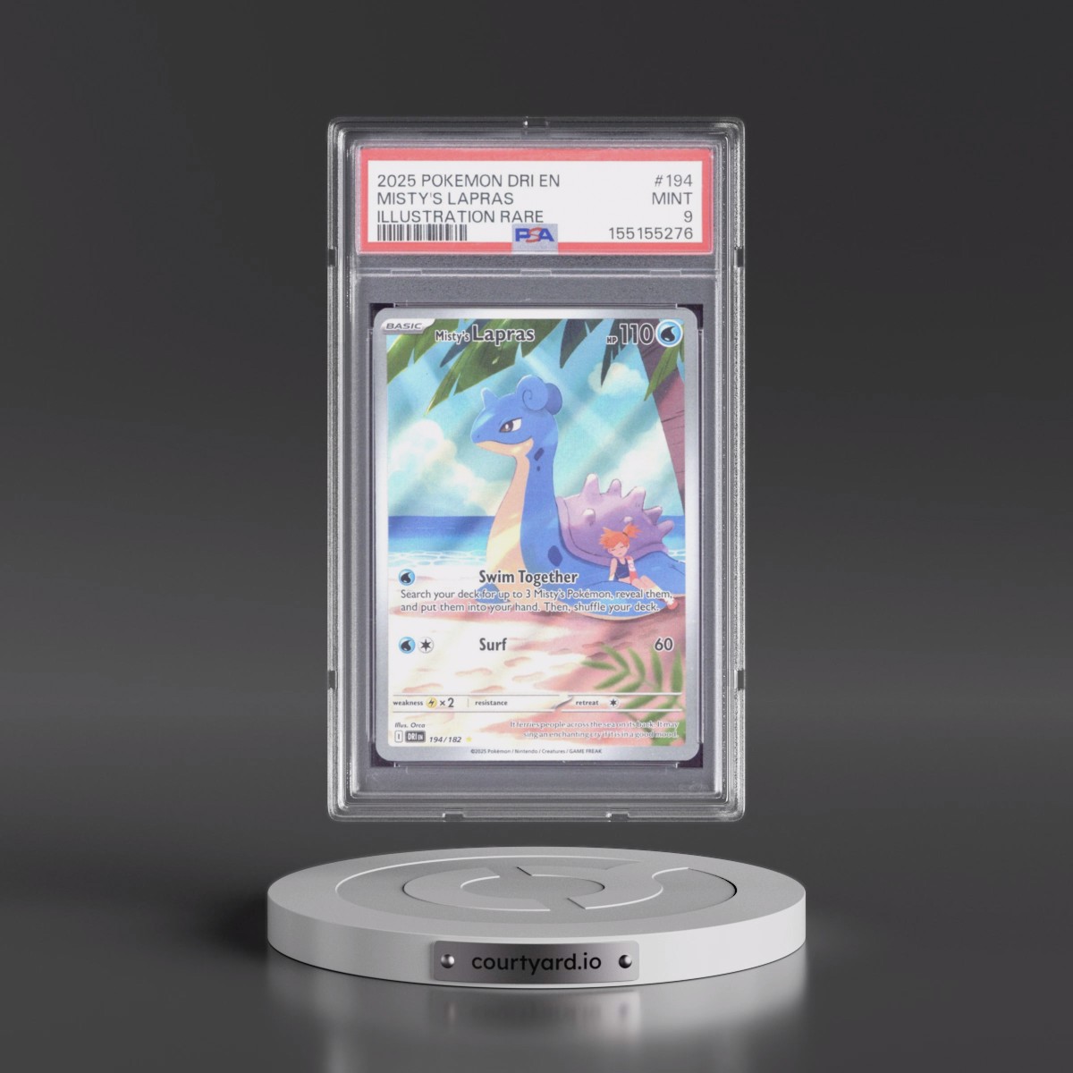 2025 Pokémon Dri EN-Destined Rivals #194 Misty's Lapras - Illustration Rare (PSA 9 MINT)
