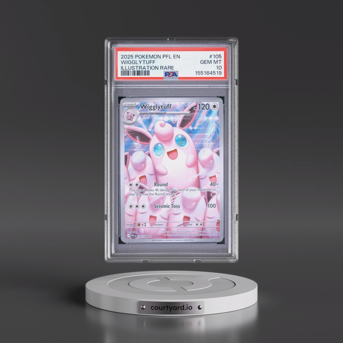 2025 Pokémon Pfl EN-Phantasmal Flames #105 Wigglytuff - Illustration Rare (PSA 10 GEM MINT)