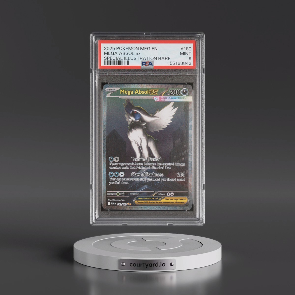 2025 Pokémon Meg EN-Mega Evolution #180 Mega Absol EX - Holo Special Illustration Rare (PSA 9 MINT)