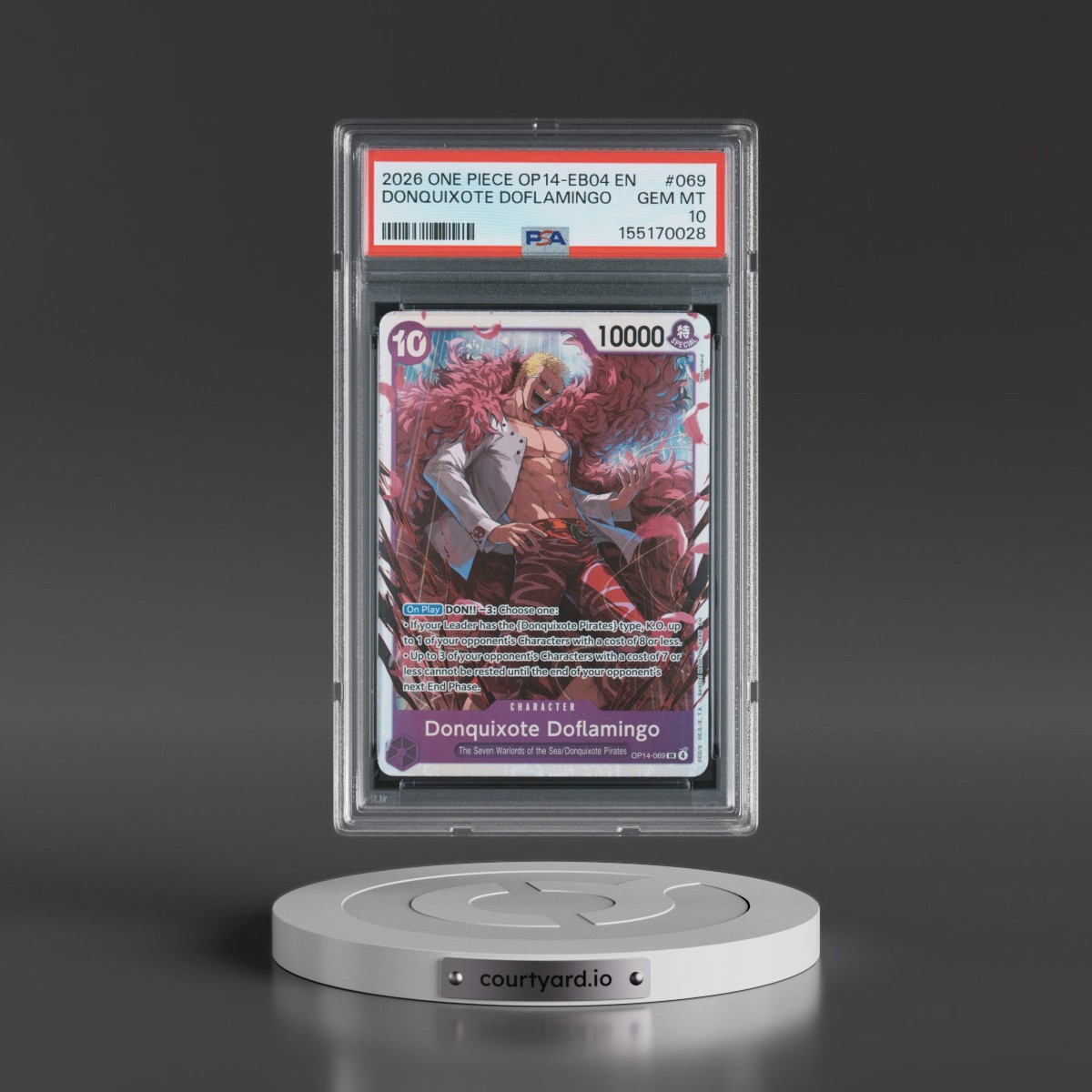 2026 One Piece OP14-EB04-the Azure Sea's Seven #069 Donquixote Doflamingo (PSA 10 GEM MINT)