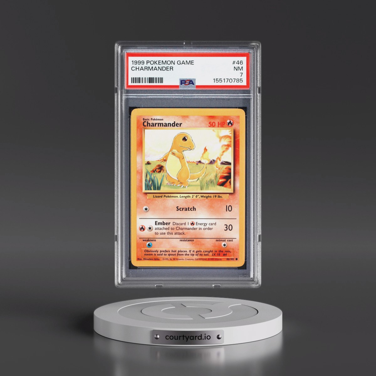 1999 Pokémon Game #46 Charmander (PSA 7 NM)