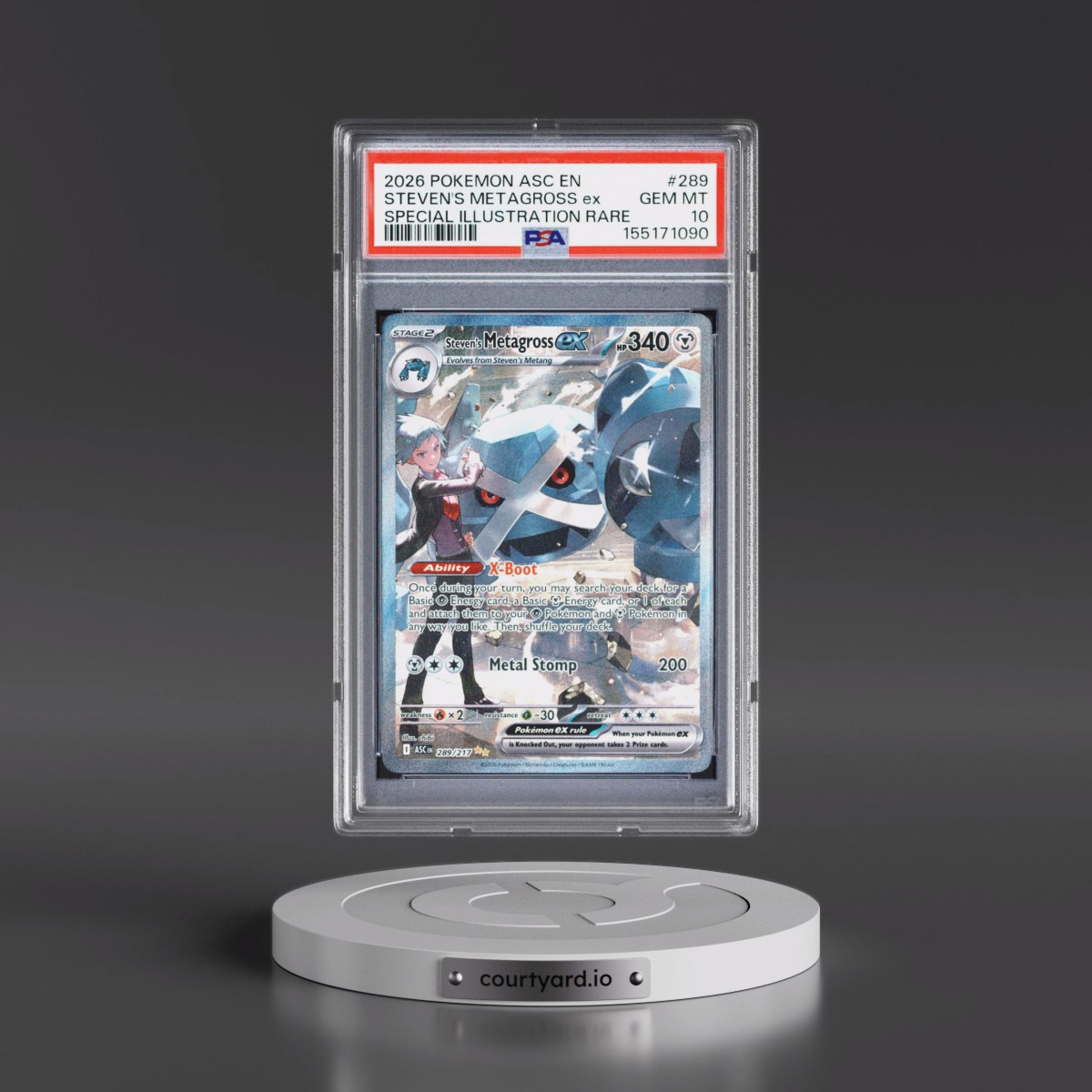 2026 Pokémon Asc EN-Ascended Heroes #289 Steven's Metagross EX - Holo Special Illustration Rare (PSA 10 GEM MINT)