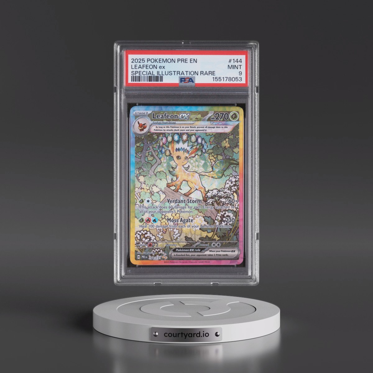 2025 Pokémon Pre EN-Prismatic Evolutions Leafeon EX - Holo Special Illustration Rare #144 PSA 9
