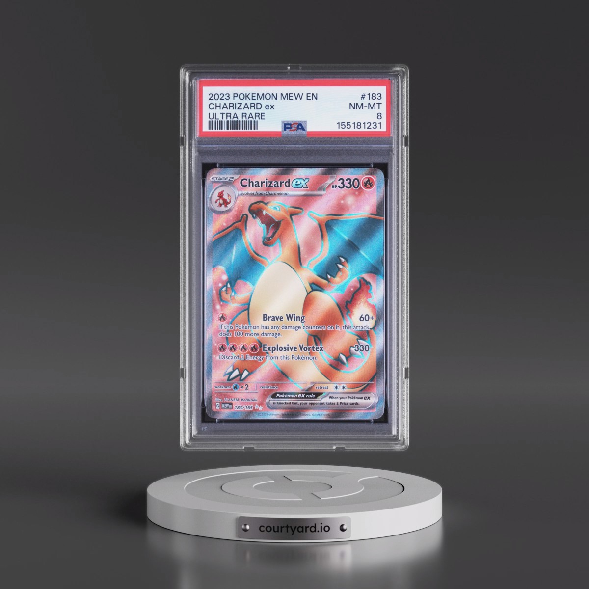 2023 Pokémon Mew EN-151 #183 Charizard EX - Holo Ultra Rare (PSA 8 NM-MT)