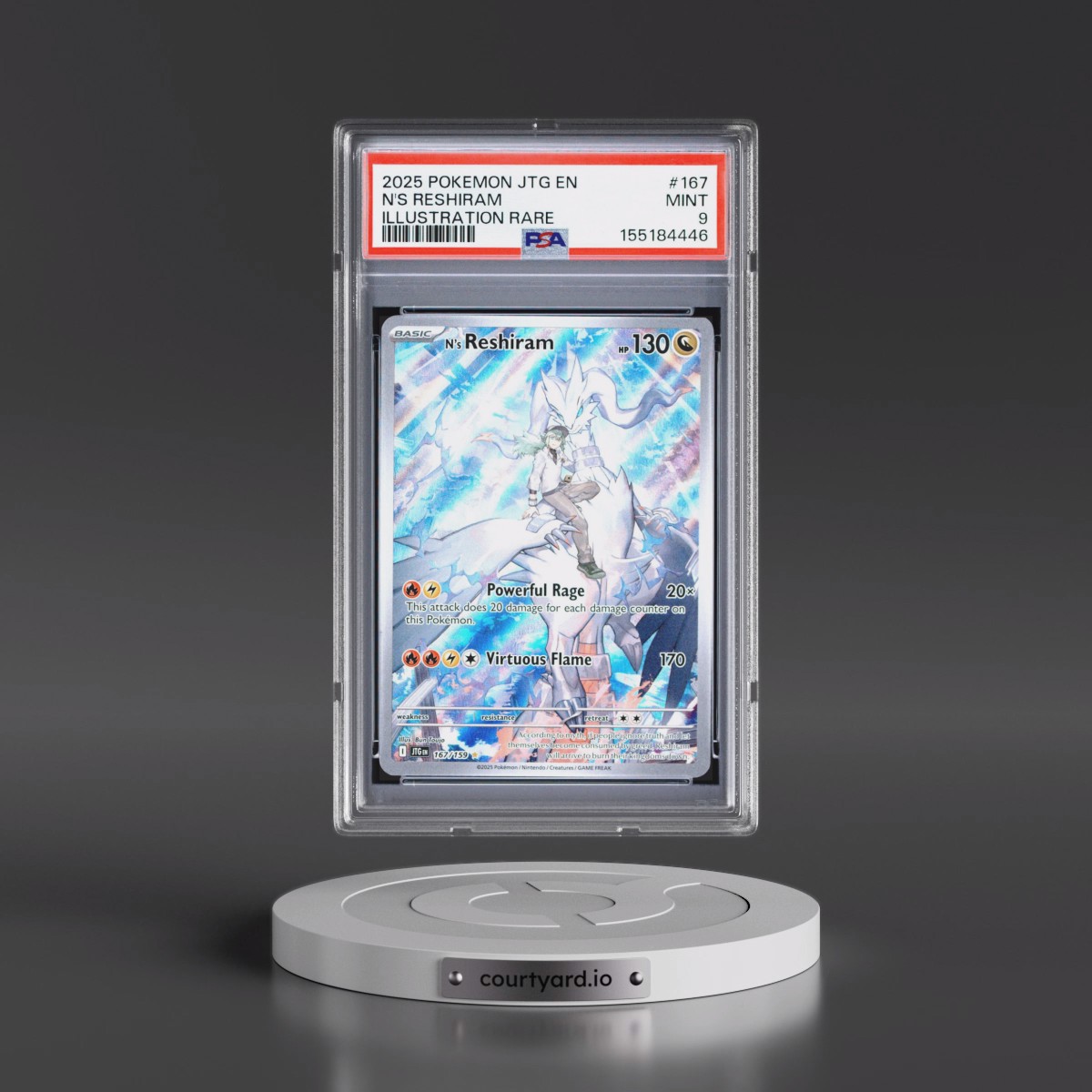2025 Pokémon Jtg EN-Journey Together #167 N's Reshiram - Illustration Rare (PSA 9 MINT)