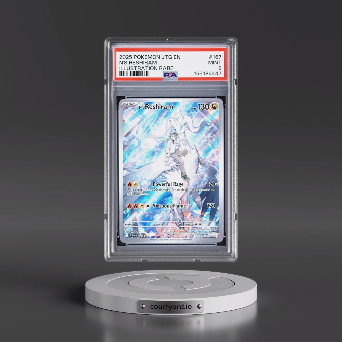 2025 Pokémon Jtg EN-Journey Together #167 N's Reshiram - Illustration Rare (PSA 9 MINT)