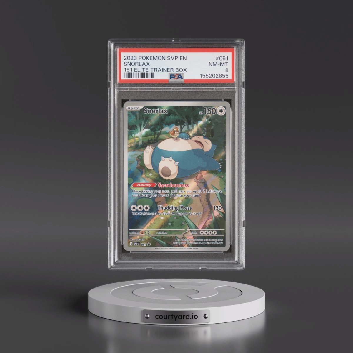 2023 Pokémon Svp EN-SV Black Star Promo #051 Snorlax - 151 Elite Trainer Box (PSA 8 NM-MT)