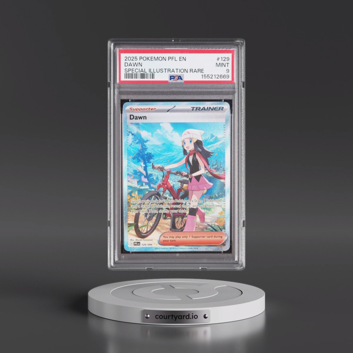 2025 Pokémon Pfl EN-Phantasmal Flames #129 Dawn - Special Illustration Rare (PSA 9 MINT)