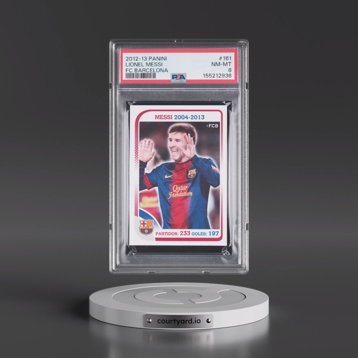 2012 Panini FC Barcelona Lionel Messi #161 PSA 8
