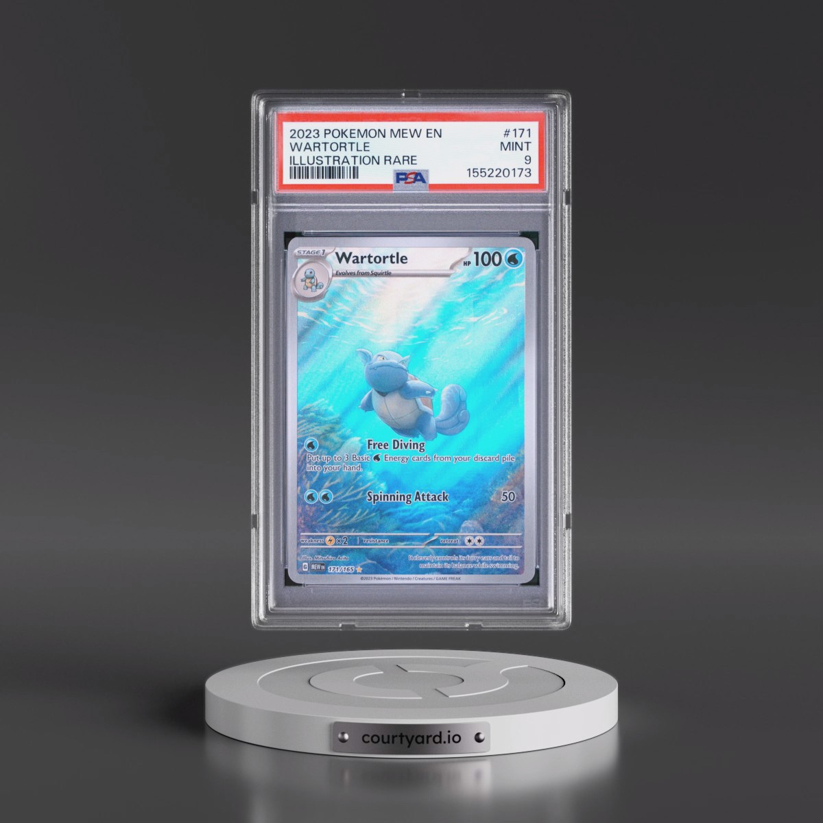 2023 Pokémon Mew EN-151 #171 Wartortle - Illustration Rare (PSA 9 MINT)