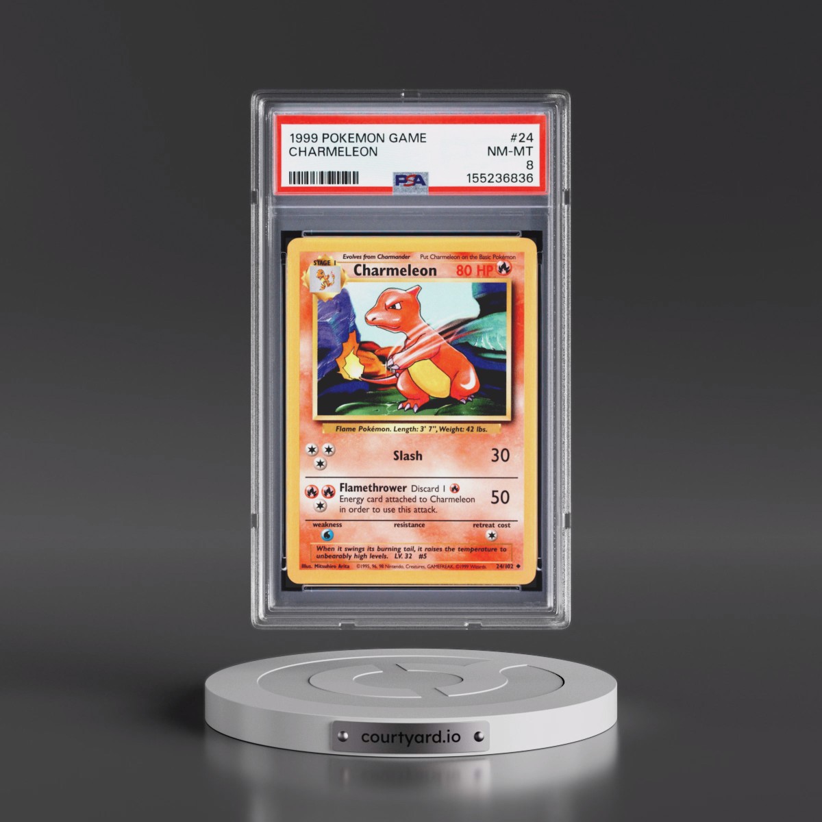 1999 Pokémon Game #24 Charmeleon (PSA 8 NM-MT)