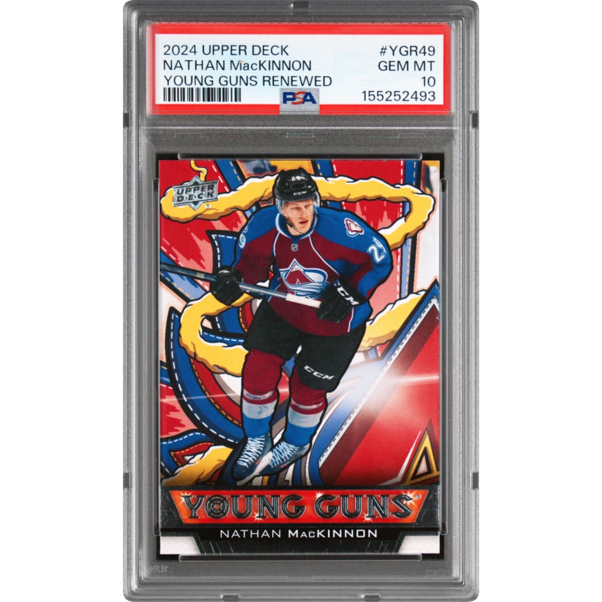2024 Upper Deck Young Guns Renewed #YGR49 Nathan MacKinnon (PSA 10 GEM MINT)