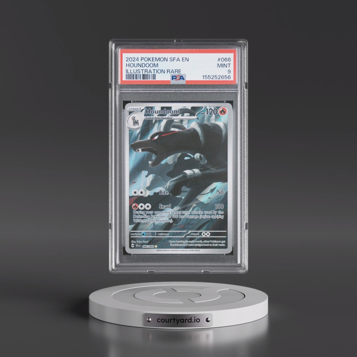 2024 Pokémon Sfa EN-Shrouded Fable #066 Houndoom - Illustration Rare (PSA 9 MINT)