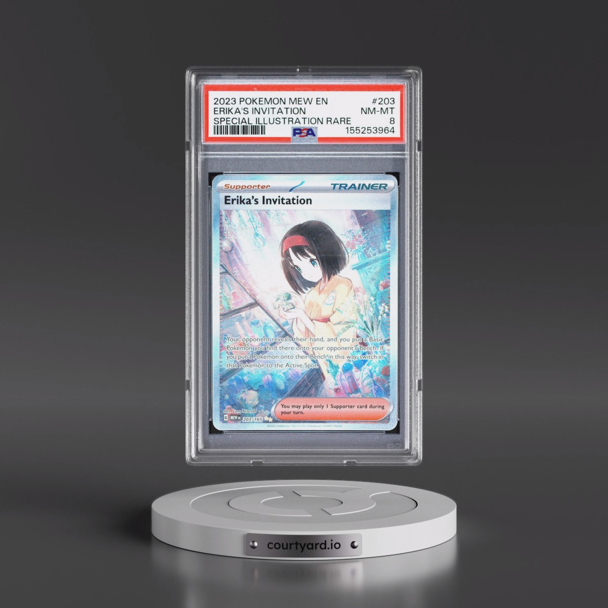 2023 Pokémon Mew EN-151 #203 Erika's Invitation - Special Illustration Rare (PSA 8 NM-MT)