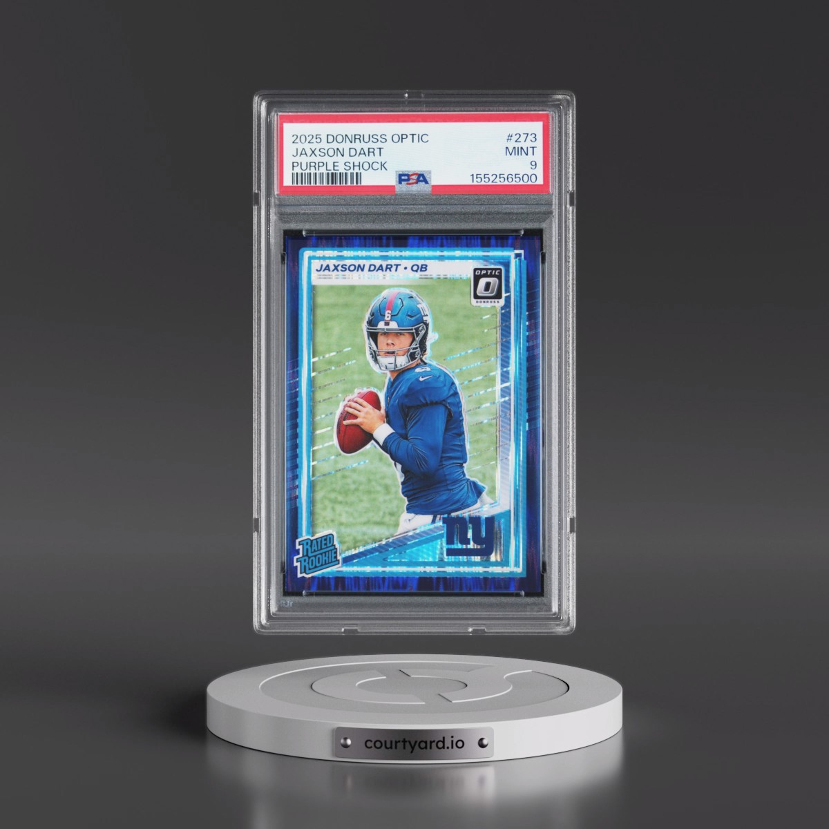 2025 Panini Donruss Optic #273 Jaxson Dart - Purple Shock (PSA 9 MINT)